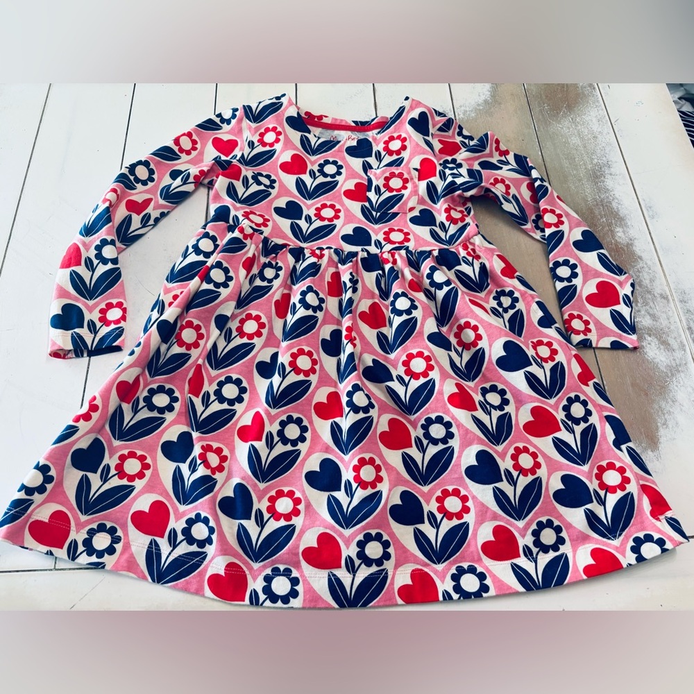 Mini Boden long sleeve jersey floral dress